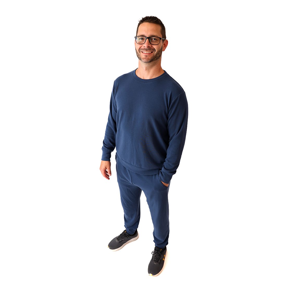 Navy Adult Crew Neck Tracksuit