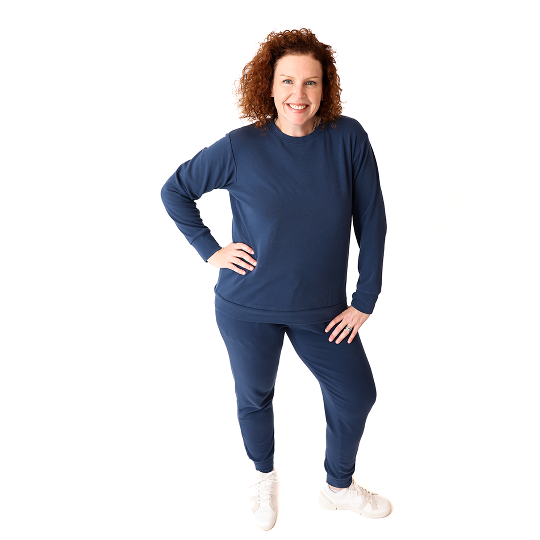 Navy Adult Crew Neck Tracksuit