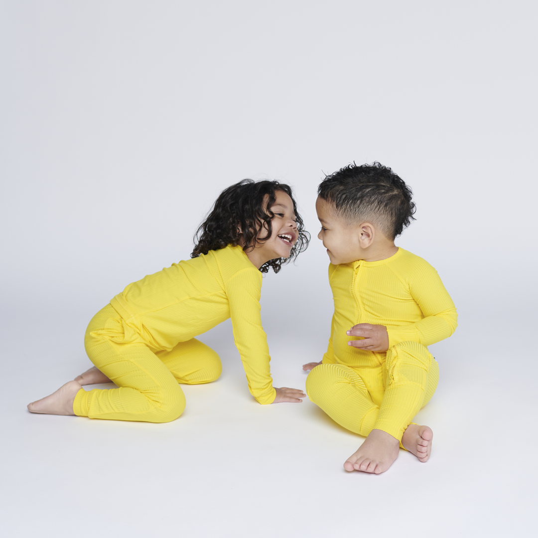 Sunshine Yellow Convertible Romper- RIBBED
