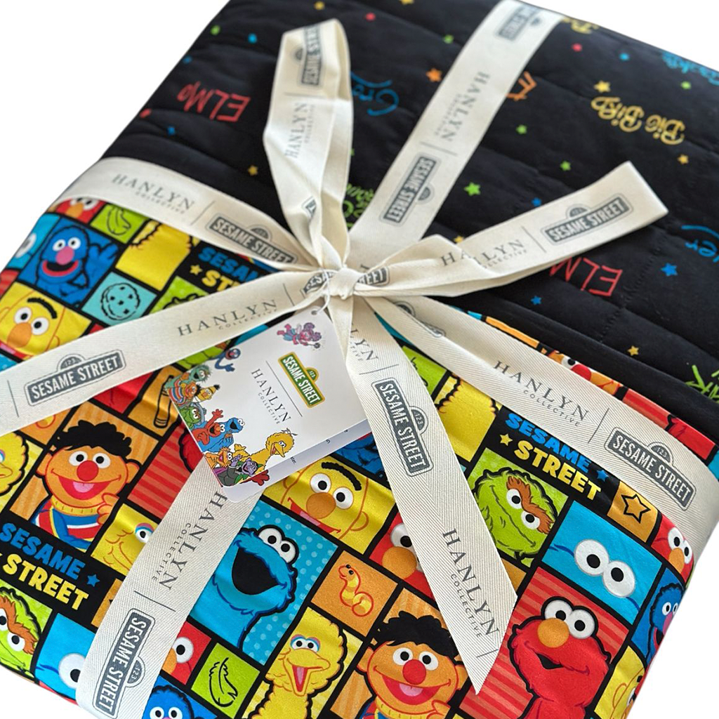 Retro Sesame Vibes QUILTED Family Blanket (85x65) | Sesame Street