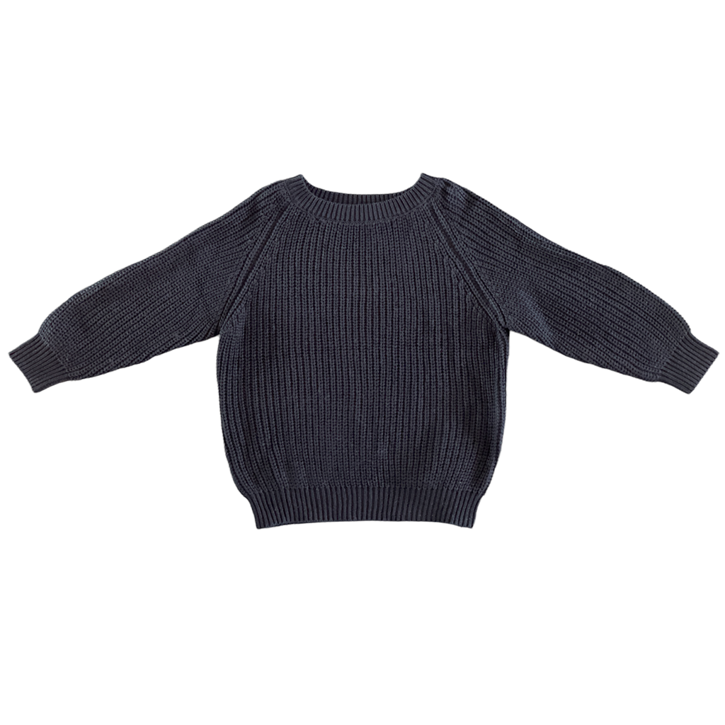 Black Little Chunky Knit Bamboo Sweater