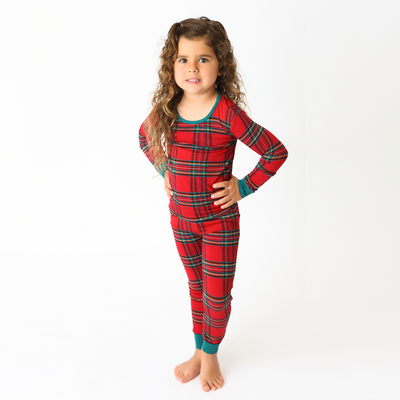 Hanlyn Holiday Plaid Kids Two Piece Lounge Set