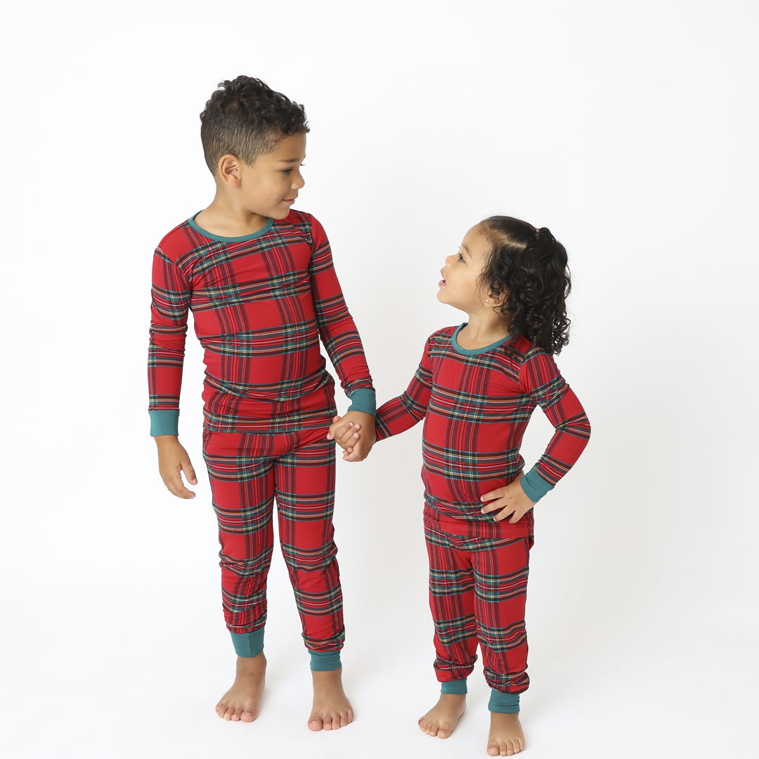 Hanlyn Holiday Plaid Kids Two Piece Lounge Set
