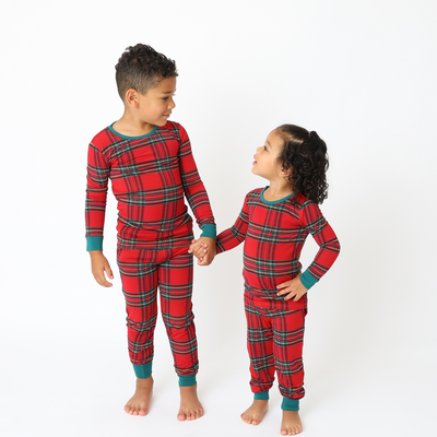 Hanlyn Holiday Plaid Kids Two Piece Lounge Set