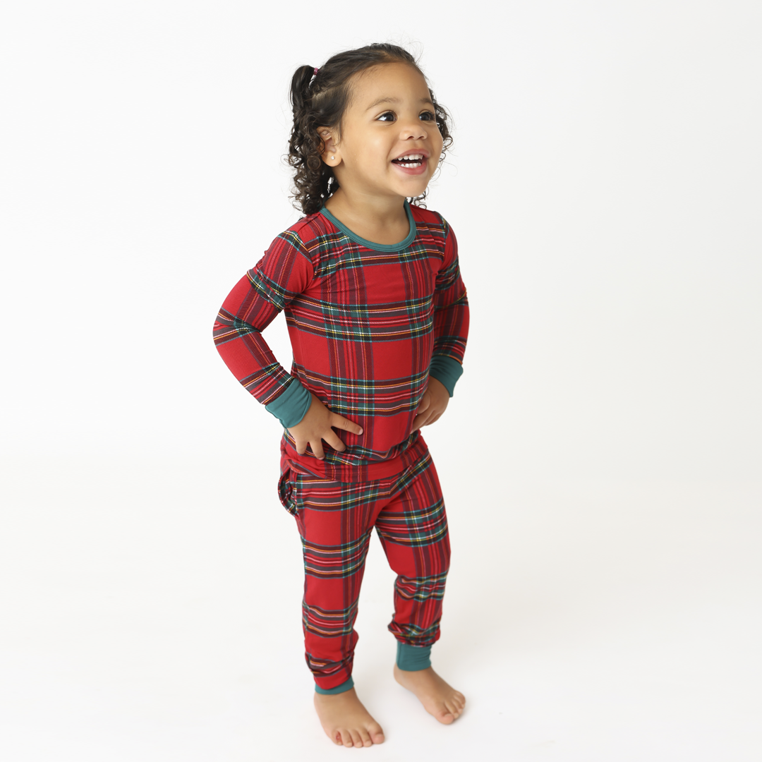 Hanlyn Holiday Plaid Kids Two Piece Lounge Set