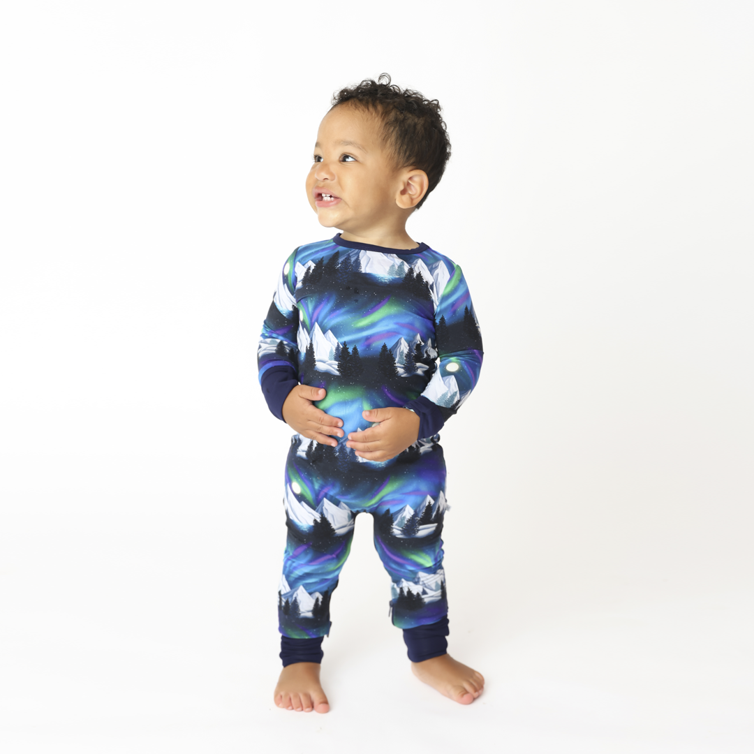 The Northern Lights Rompsie- Mid Leg Zip