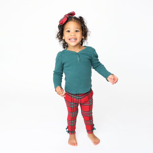 Hanlyn Holiday Plaid Little Bamboo Leggings