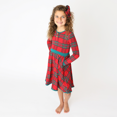 Hanlyn Holiday Plaid Winter Twirl Dress