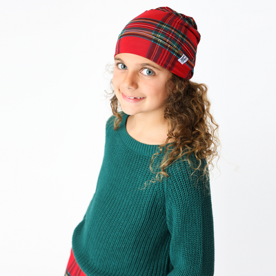 Hanlyn Holiday Plaid Slouchy Beanie