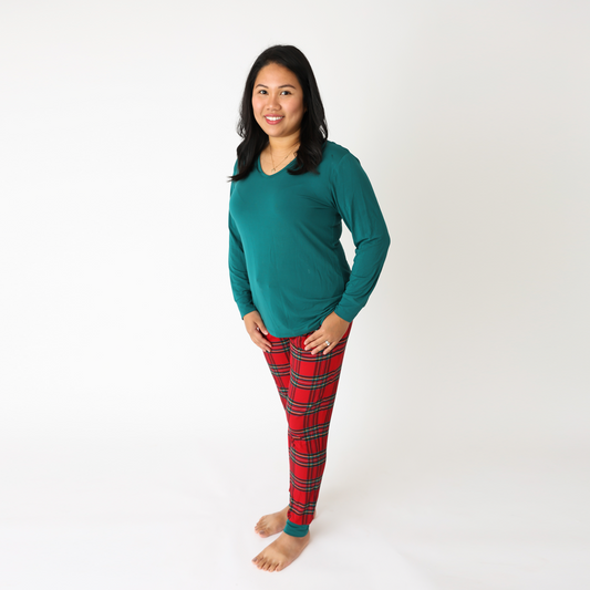 Hanlyn Holiday Plaid Ladies Loungie Set