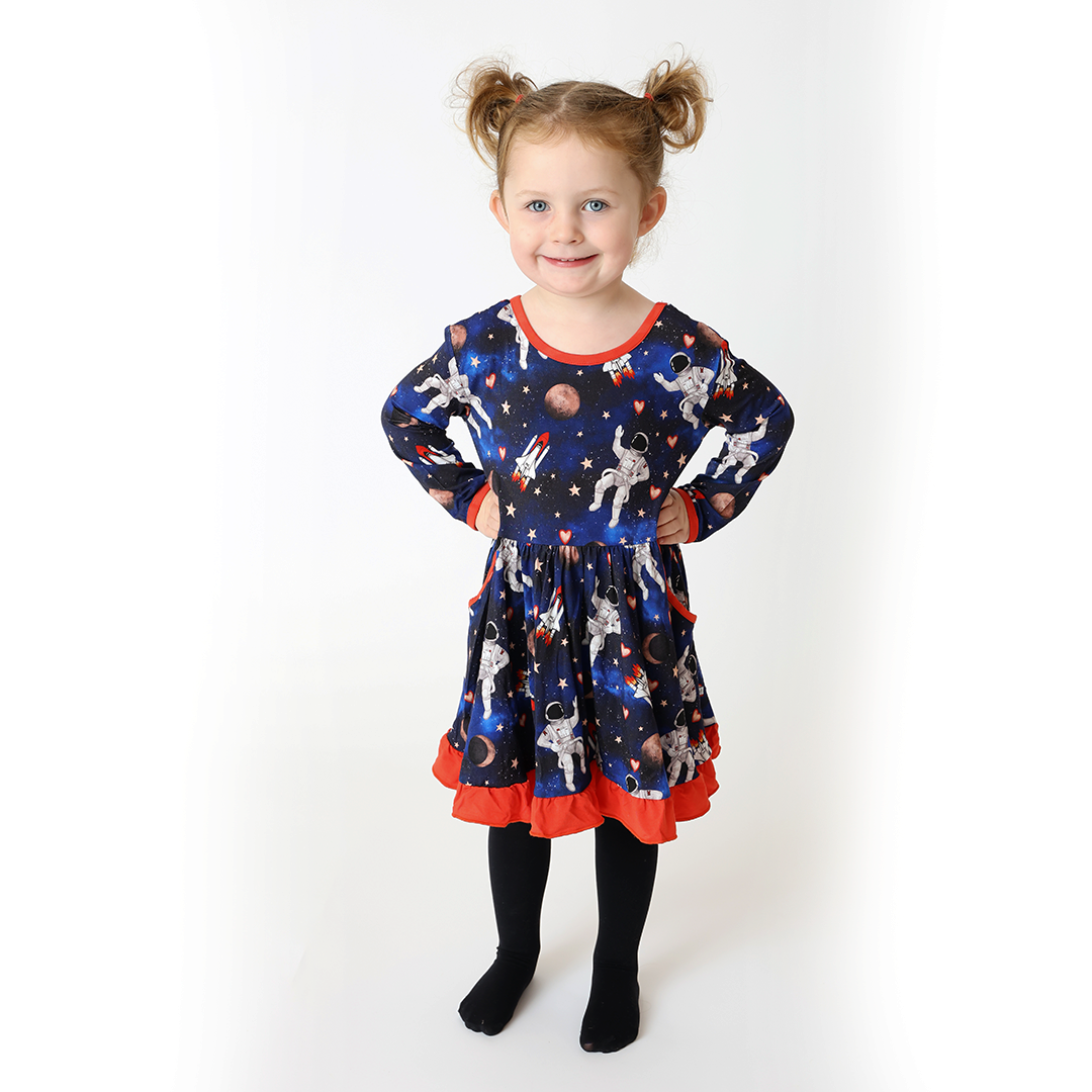 Love You To The Moon And Back Flutter Twirl Dress