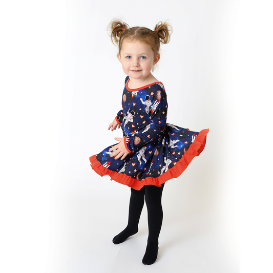 Love You To The Moon And Back Flutter Twirl Dress