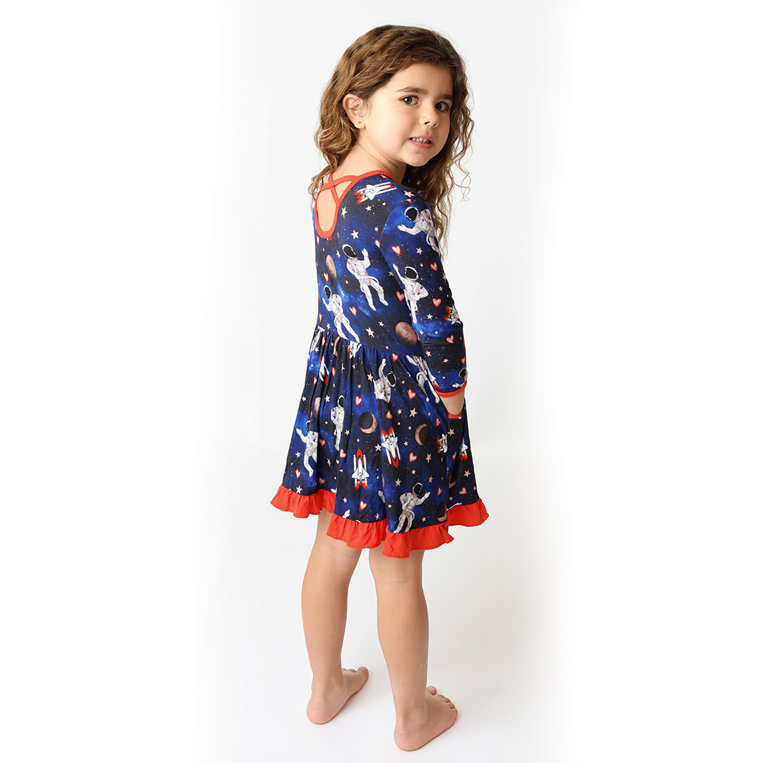 Love You To The Moon And Back Flutter Twirl Dress