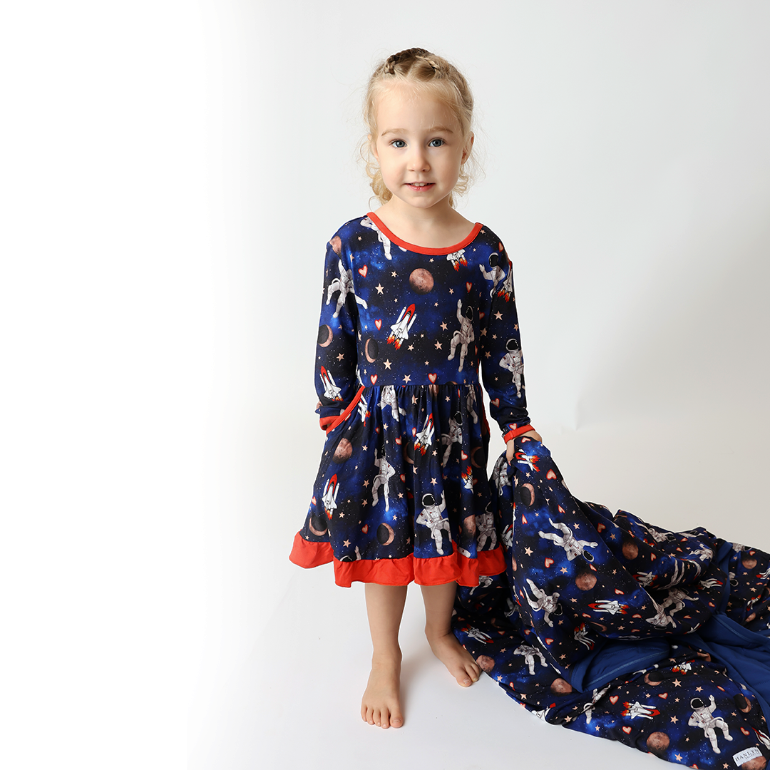 Love You To The Moon And Back Flutter Twirl Dress