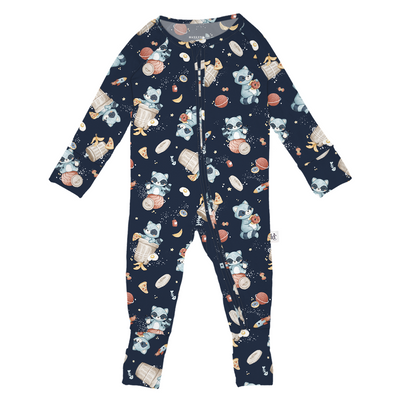 Spaced Out Trash Panda Baby Convertible Romper