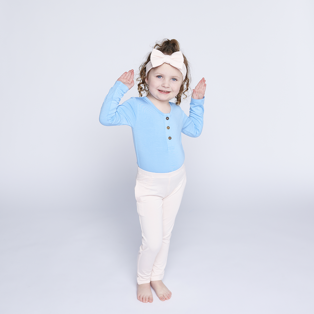 Iceberg Blue Little Henley Bodysuit