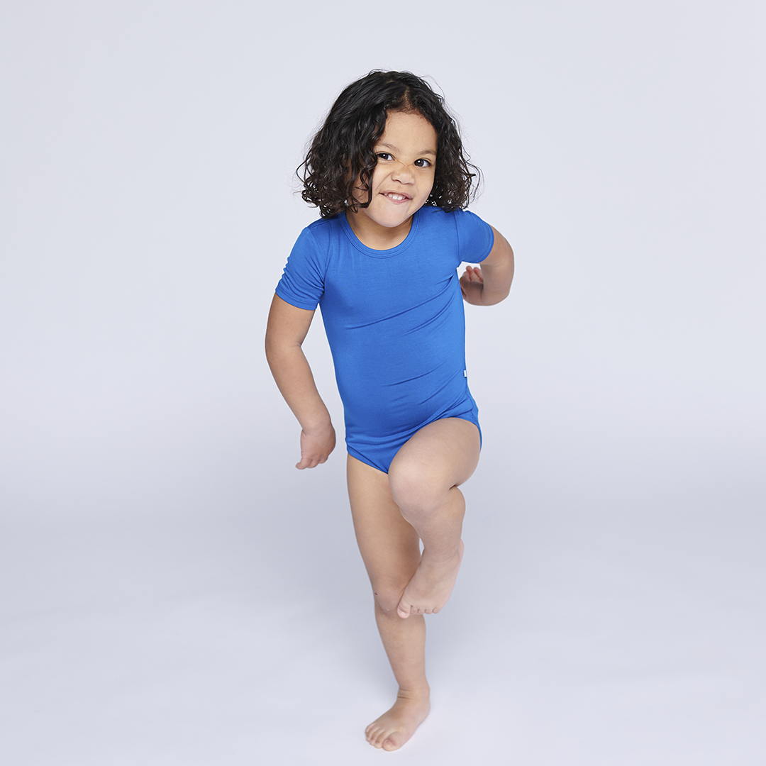 Classic Blue Short Sleeve Little Bodysuit