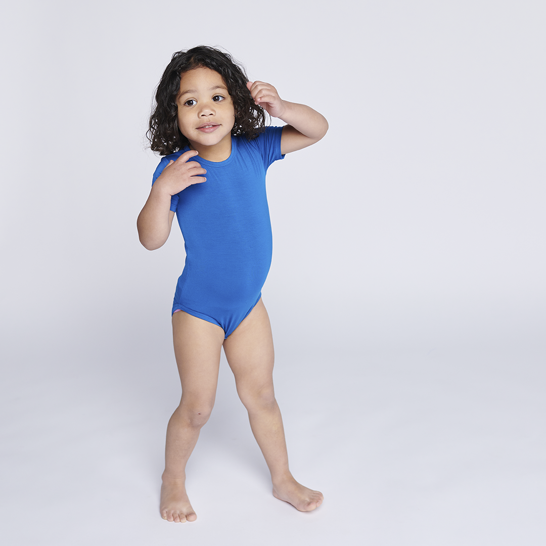 Classic Blue Short Sleeve Little Bodysuit