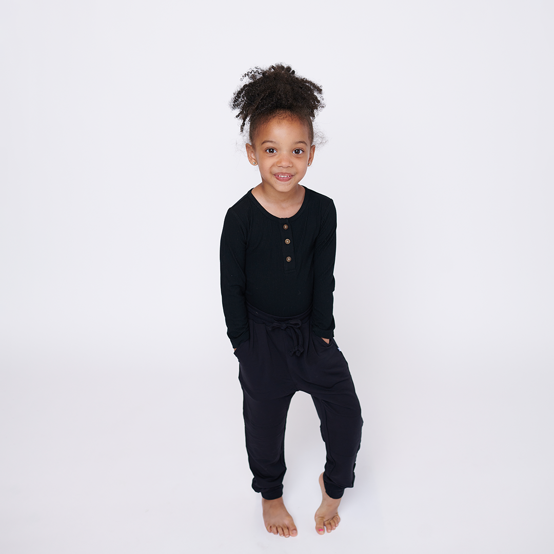 Black Terry Track Pants