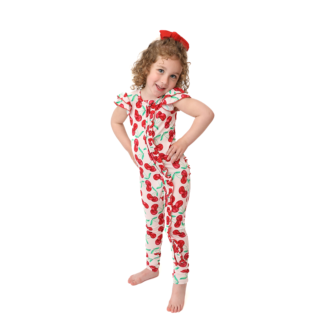 With A Cherry On Top Capped Sleeve Convertible Romper (with ruffles)