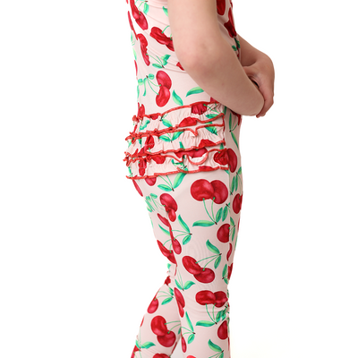 With A Cherry On Top Capped Sleeve Convertible Romper (with ruffles)