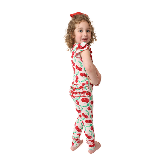With A Cherry On Top Capped Sleeve Convertible Romper (with ruffles)