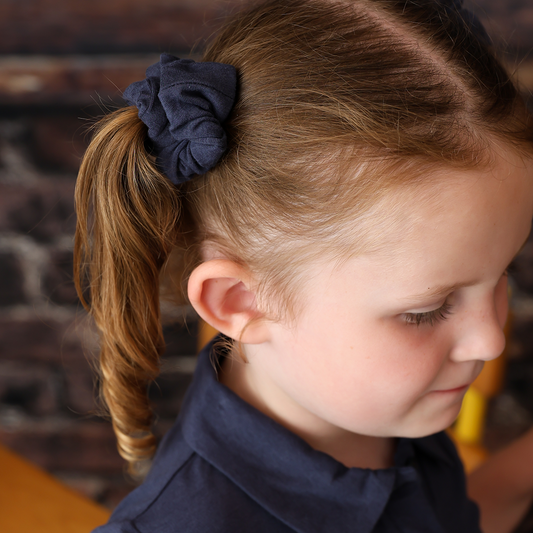 Navy Hair scrunchies (pack of 2)