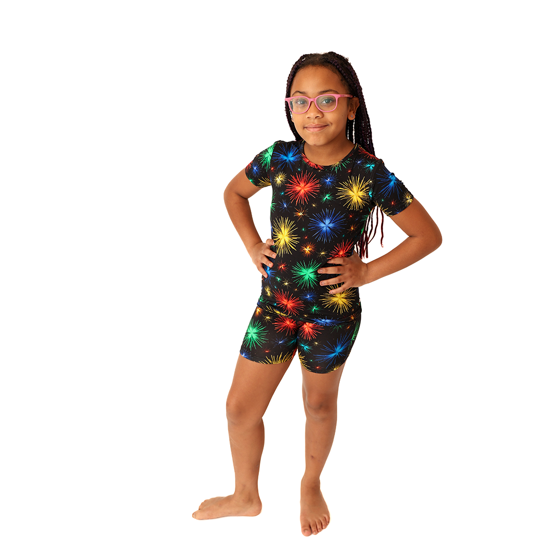 Baby, You're A Firework! Kids Two Piece Short Sleeve and Shorts Lounge Set
