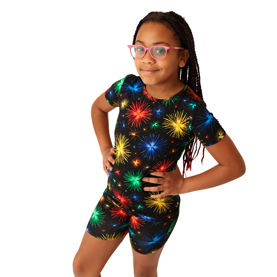Baby, You're A Firework! Kids Two Piece Short Sleeve and Shorts Lounge Set