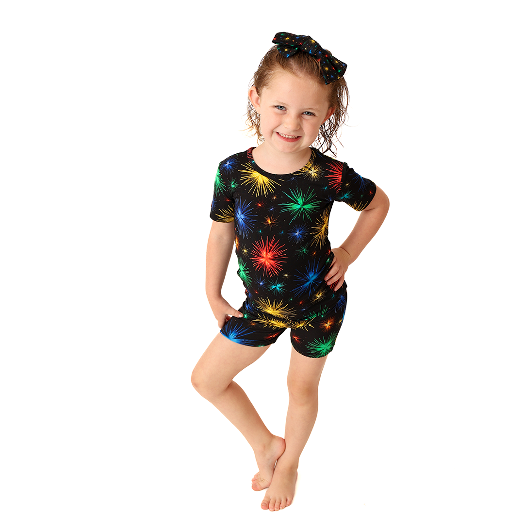 Baby, You're A Firework! Kids Two Piece Short Sleeve and Shorts Lounge Set
