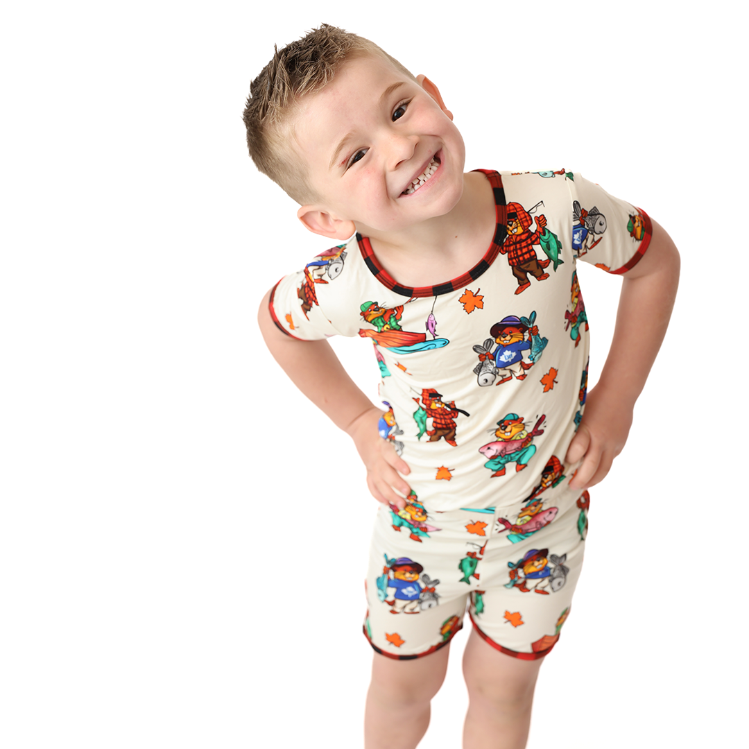 Dam Good Catch Kids Two Piece Short Sleeve and Shorts Lounge Set