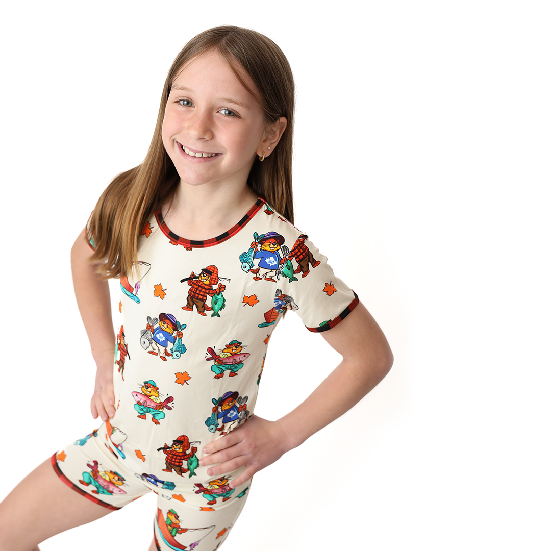 Dam Good Catch Kids Two Piece Short Sleeve and Shorts Lounge Set
