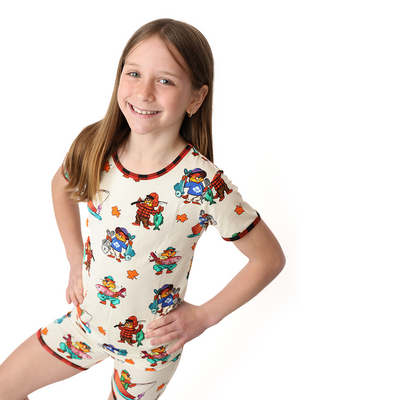 Dam Good Catch Kids Two Piece Short Sleeve and Shorts Lounge Set