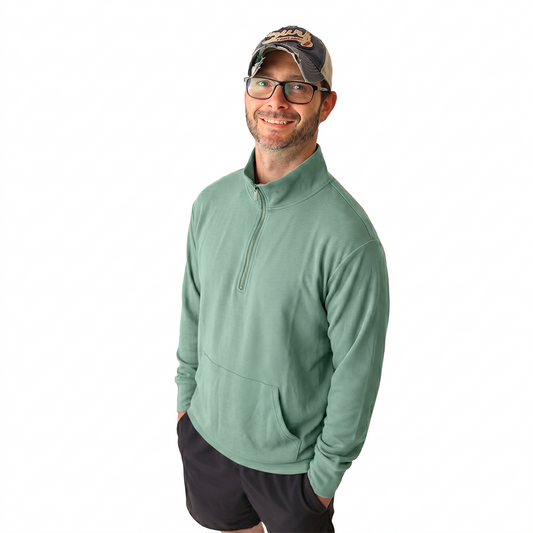Stay Sagey Adult Half-Zip Funnel-Neck Sweatshirt