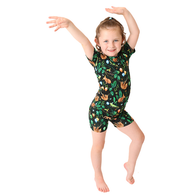 Party Animals Kids Two Piece Short Sleeve and Shorts Lounge Set
