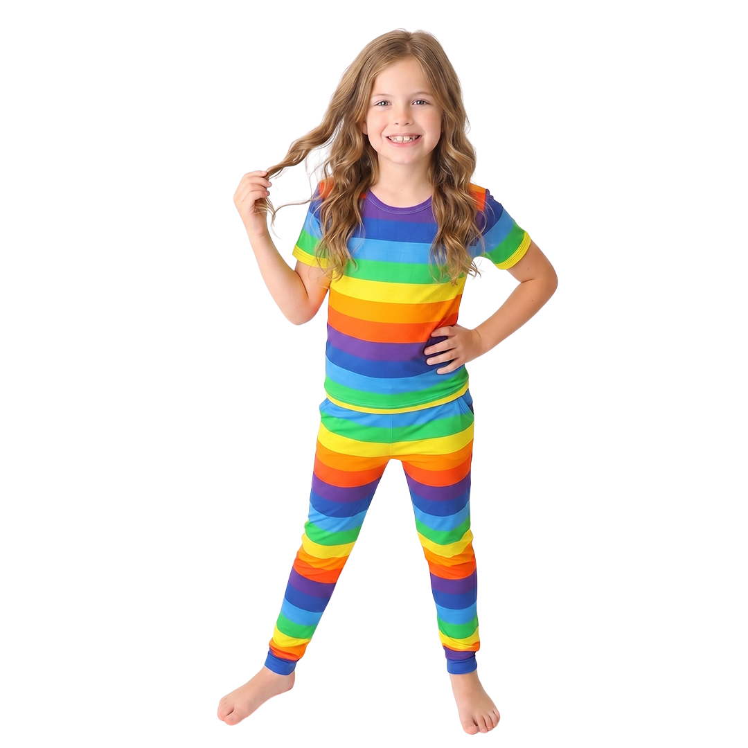 Over The Rainbow Short Sleeve Two Piece Lounge Set