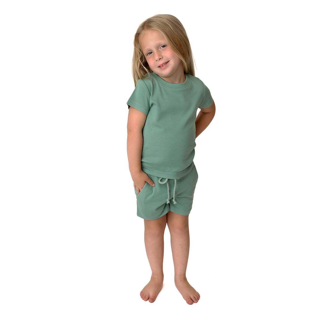 Stay Sagey Kids Short Sleeve Crewneck & Shorts Tracksuit