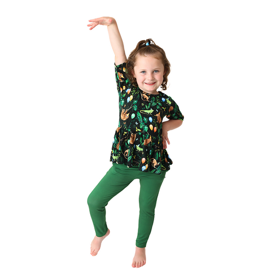 Party Animals 3/4 Sleeve Peplum with Leggings