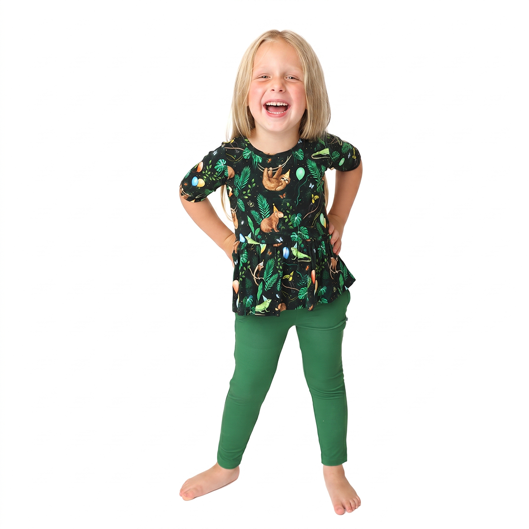 Party Animals 3/4 Sleeve Peplum with Leggings