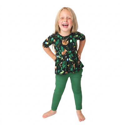 Party Animals 3/4 Sleeve Peplum with Leggings