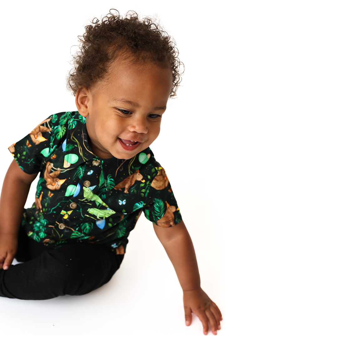 Party Animals Short Sleeve Button Down Shirt