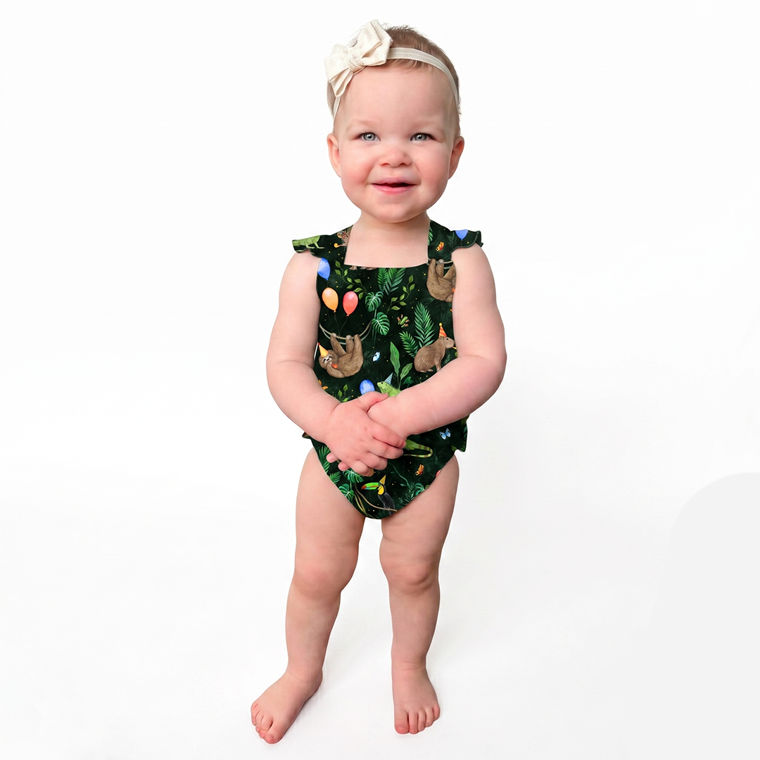 Party Animals Bubble Romper with RUFFLES
