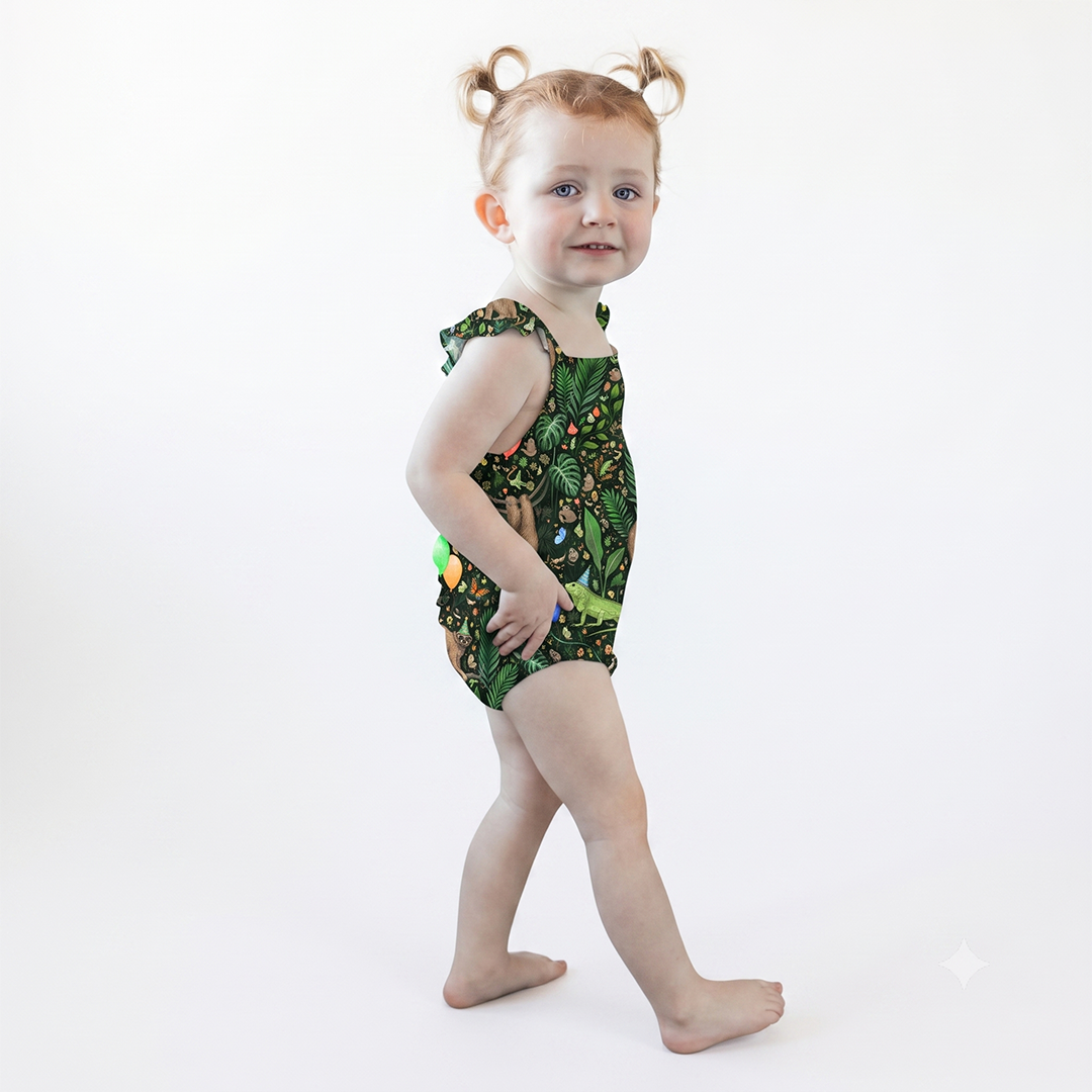 Party Animals Bubble Romper with RUFFLES