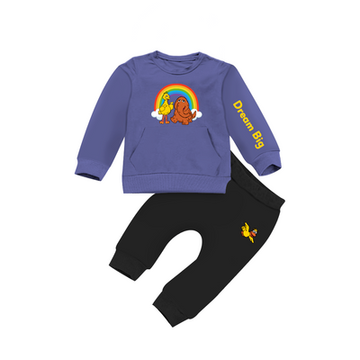 Big Bird & Snuffy Kids Crewneck Tracksuit | Sesame Street
