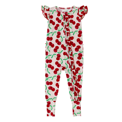 With A Cherry On Top Capped Sleeve Convertible Romper (with ruffles)