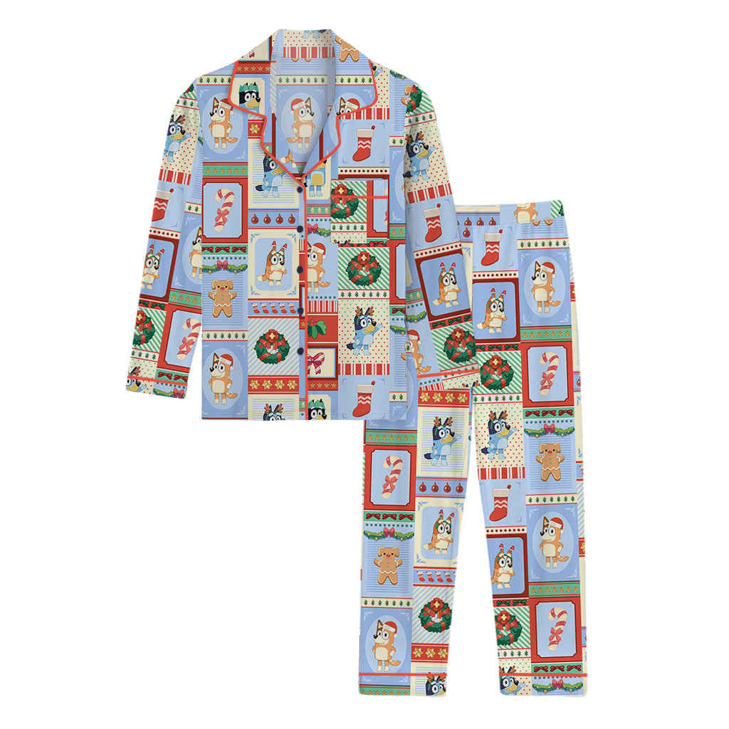 Christmas Keepsakes Kids Button Up PJ Set | Bluey™