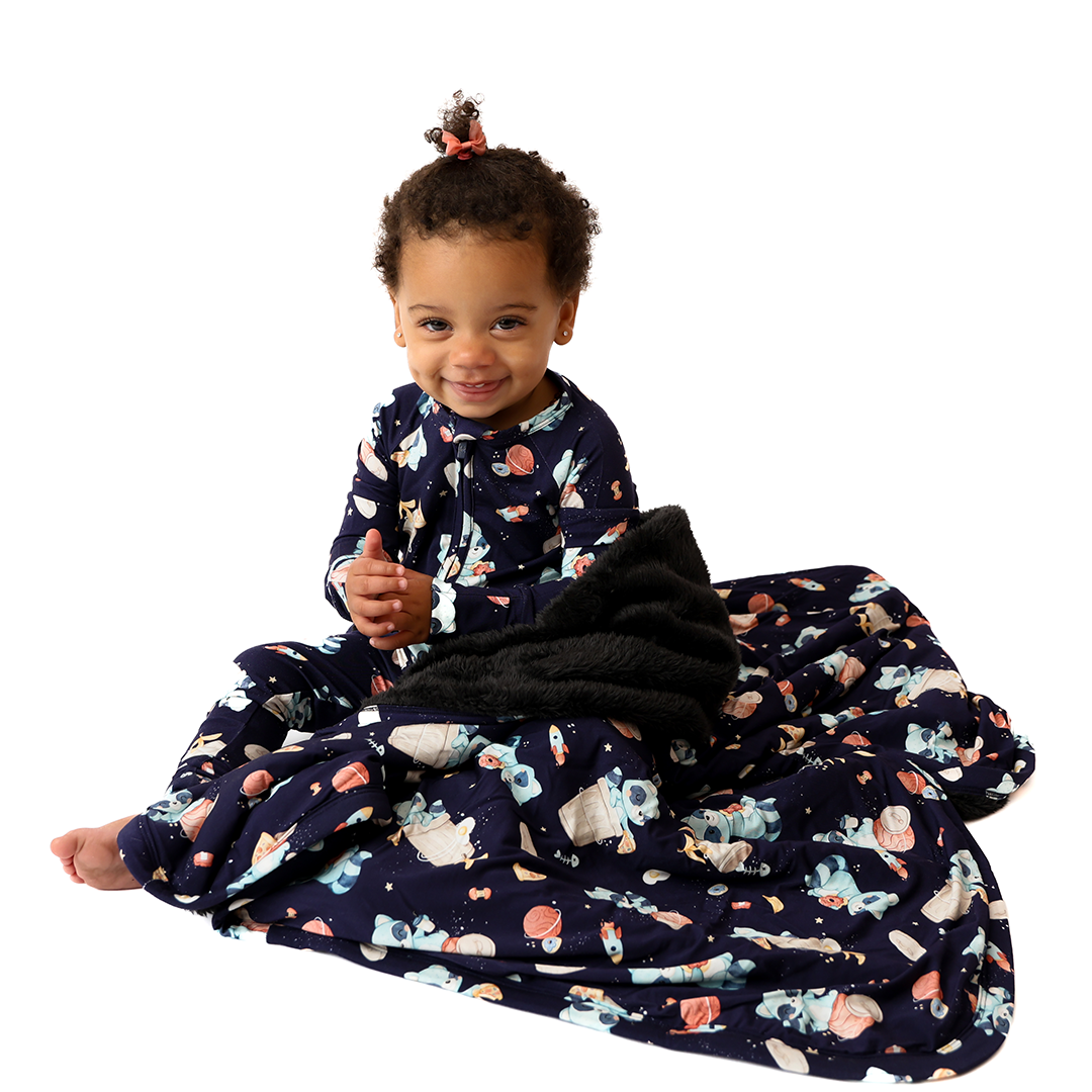 Spaced Out Trash Panda Baby Convertible Romper