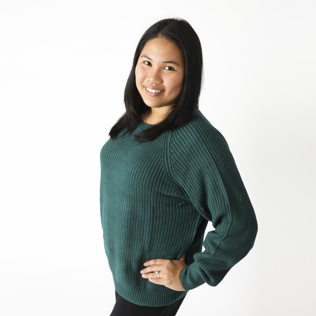 Emerald City Green Ladies Chunky Knit Bamboo Sweater