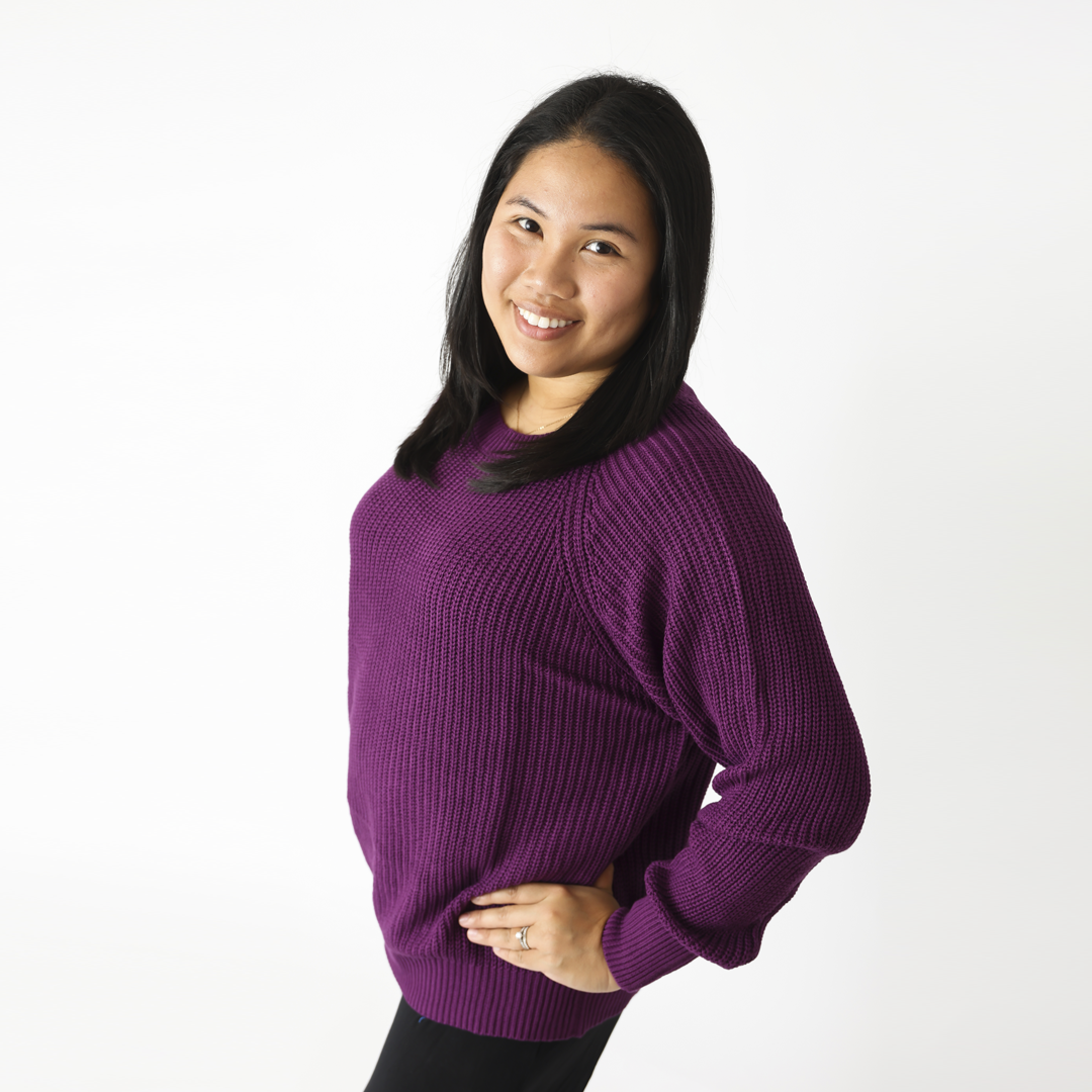 Purple Haze Ladies Chunky Knit Bamboo Sweater