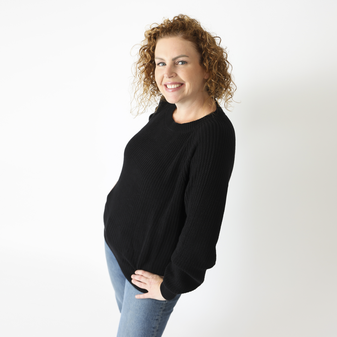 Black Chunky Knit Bamboo Sweater